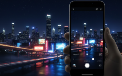 adjust highlights shadows night photography smartphone